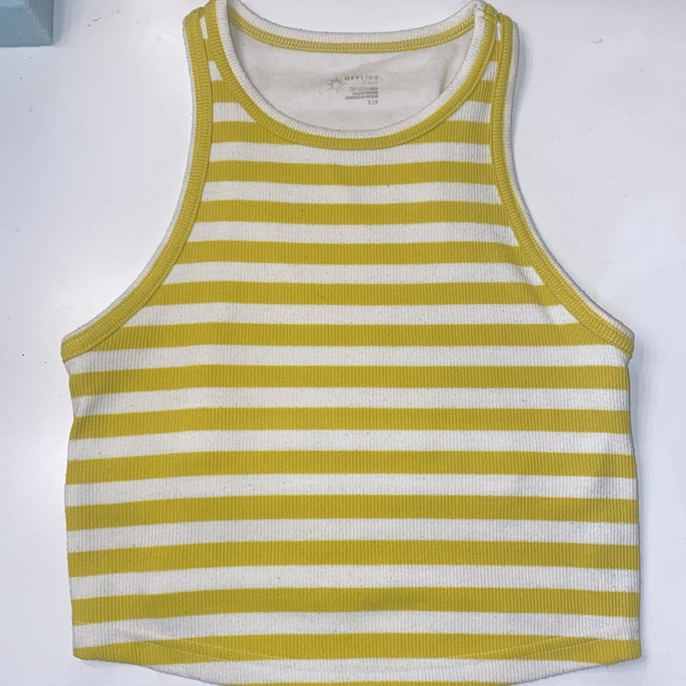 Offline by arie tank top has, light built in support with white and green strips